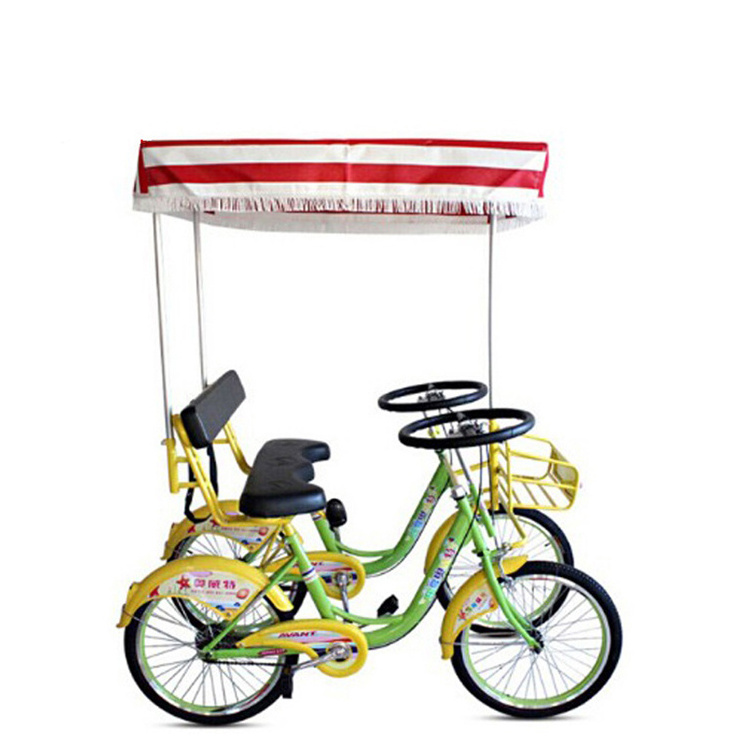 Beach Cruiser Rental Use Sightseeing Two Wheel Bike/2 seater lover Pedal Cycling Surrey Bike/buy surrey bike