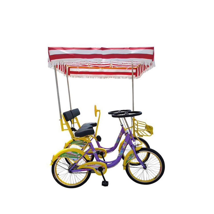 Beach Cruiser Rental Use Sightseeing Two Wheel Bike/2 seater lover Pedal Cycling Surrey Bike/buy surrey bike