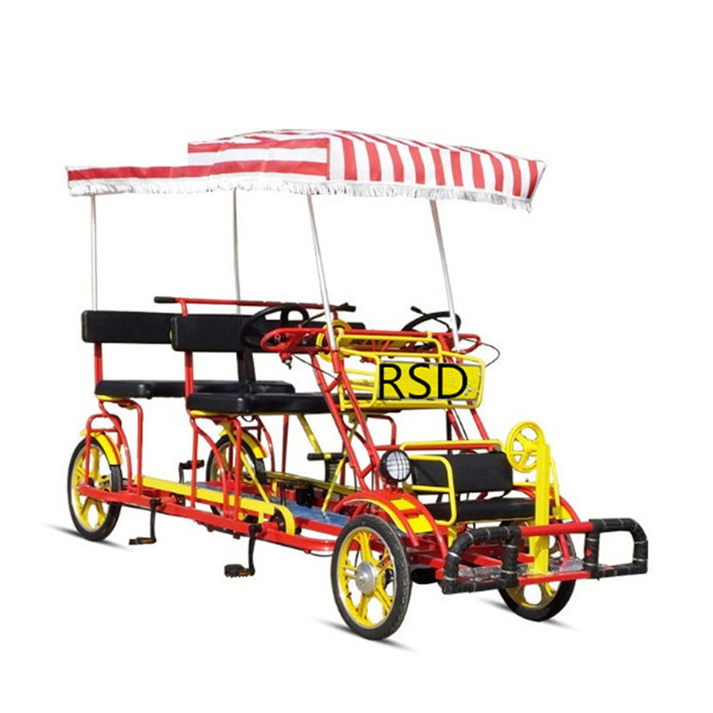 hot sale 4-wheel tandem bike 5 seat  bicycle 6 seater pictures 7 person bike  8 person surrey bike 4 wheel