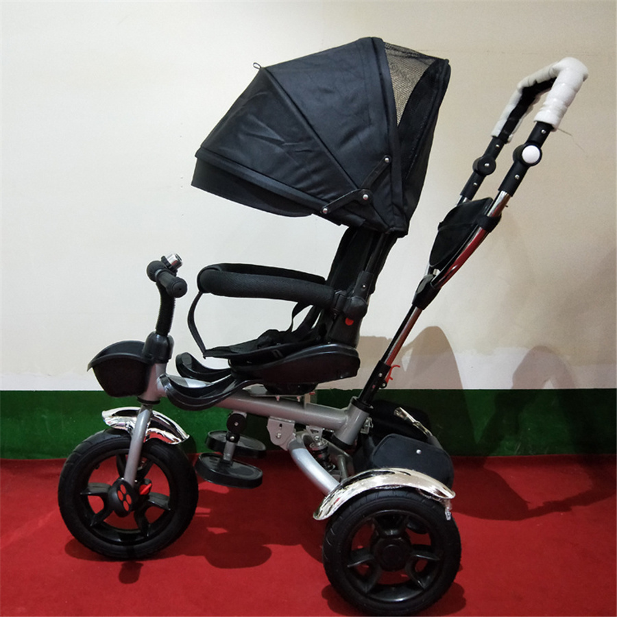 kids 3 wheel bike children tricycle folding smart toy car 4 in 1 ride on  trike with plastic pedal push bar