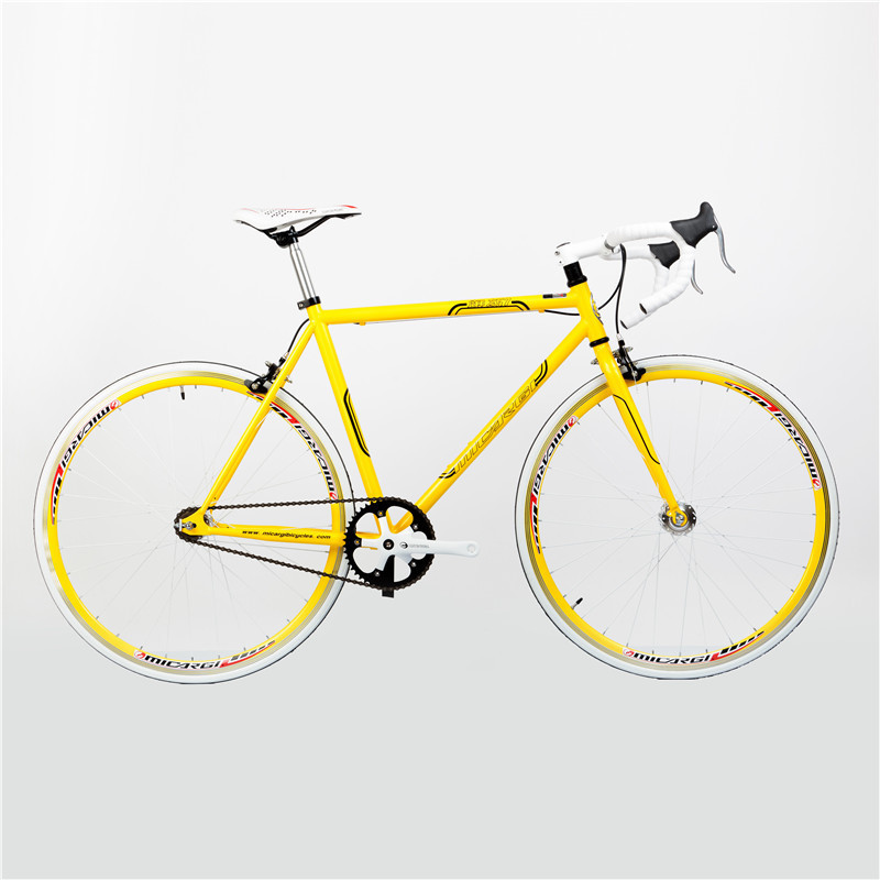 cnc aluminum alloy tripod fixed seat landing gear fixed gear frameset columbus tyre 'yellow fixed gear frameset