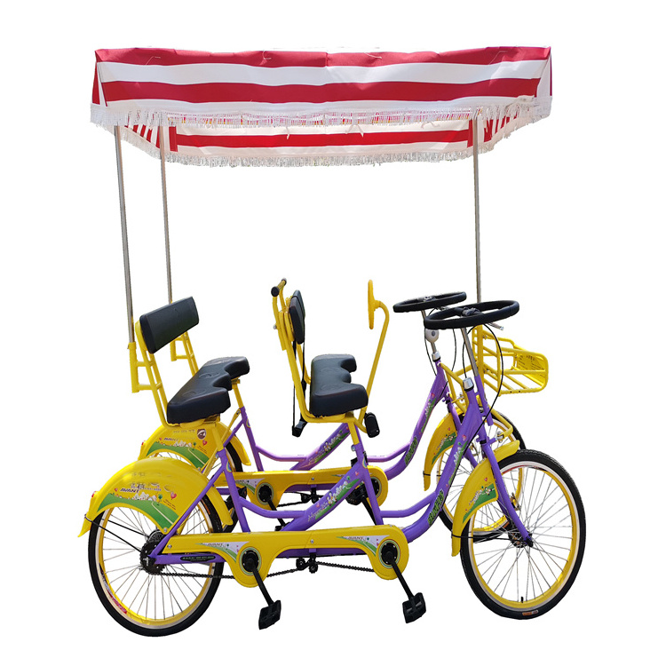 4 seater bike colorful tandem bike/4 seater quad steel frame tandem bike/tandem bicycle4 wheel quad bike