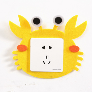 Felt switch protective cover creative living room bedroom lamp wall socket decoration cover free of sticking felt cartoon switch