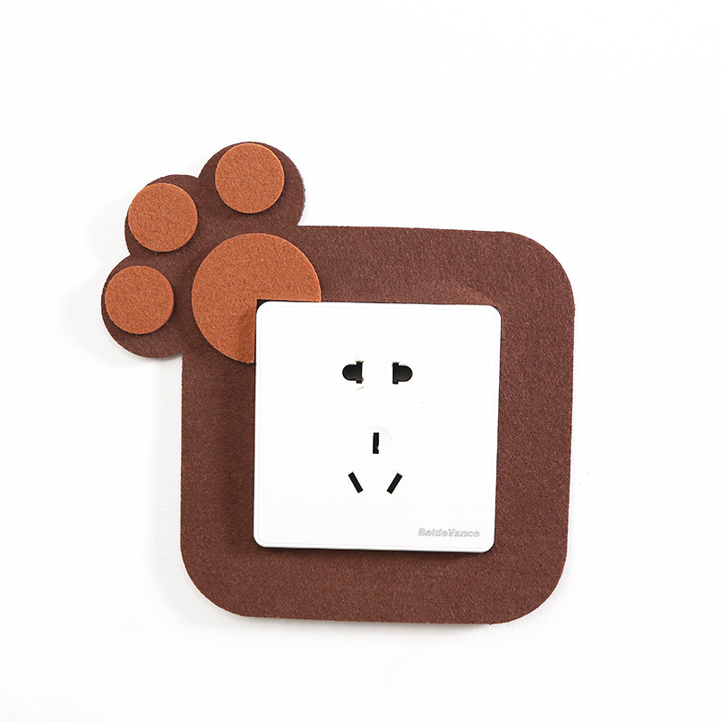 Felt switch protective cover creative living room bedroom lamp wall socket decoration cover free of sticking felt cartoon switch