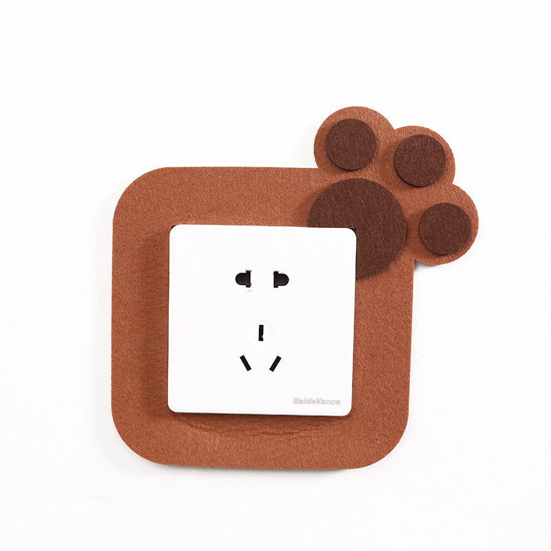 Felt switch protective cover creative living room bedroom lamp wall socket decoration cover free of sticking felt cartoon switch