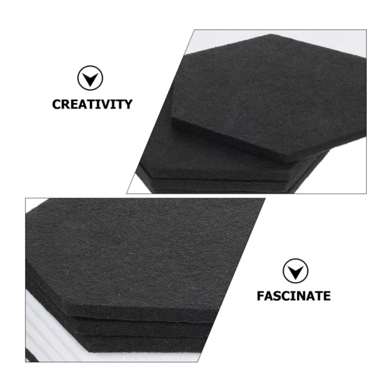 Sound Proof Foam Panels 12 pcs Hexagon Acoustic Absorption Panel Felt Soundproof Padding