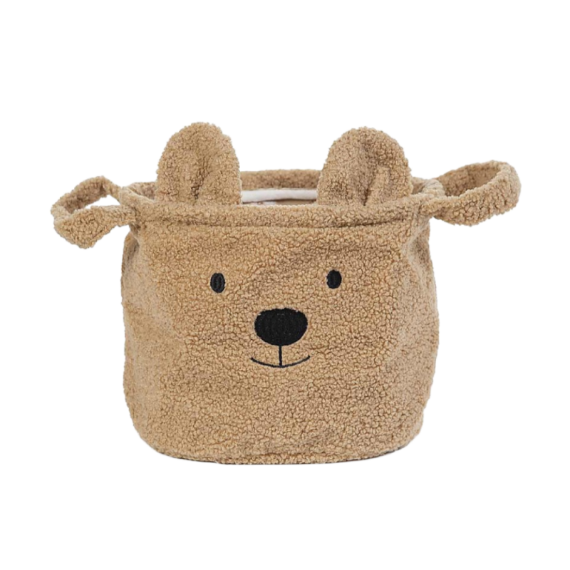 Teddy Beige Foldable Kids Baby Cloth Storage Basket Box pet toy storage box and dog toy storage basket