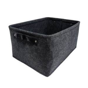 Small Shallow Storage Baskets Felt Storage Basket Bin Long Narrow Basket for Towels Dog Cat Toys Office Supplies