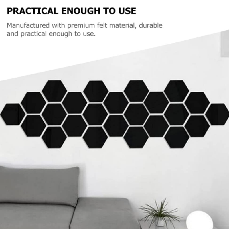 Sound Proof Foam Panels 12 pcs Hexagon Acoustic Absorption Panel Felt Soundproof Padding