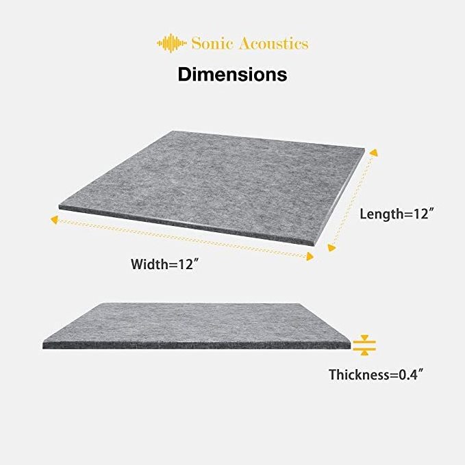 Acoustic Panels 16 x 12 x 0.5 Inches 6 Pack Dense Thick Soundproofing and Sound Absorbing Panel Wall