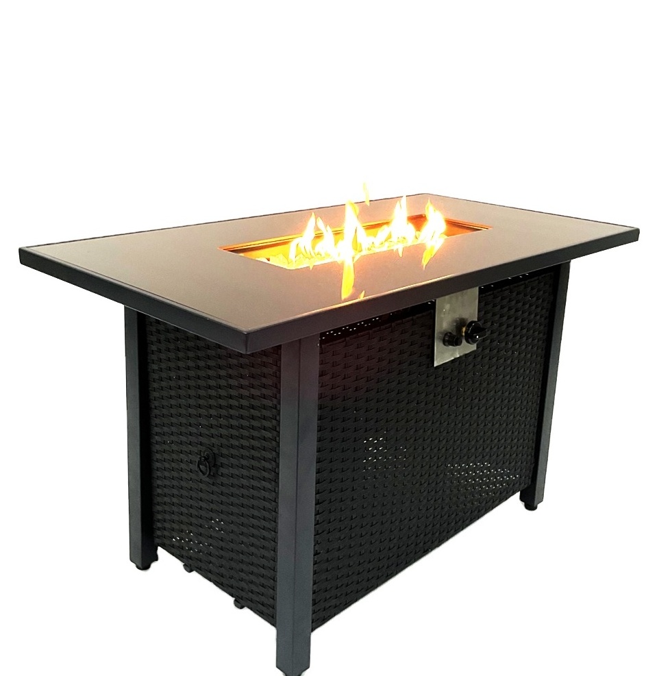 Amazon Hot Selling Outdoor Squared Gas Fire Pits Metal Fire Pit Burner Natural Gas