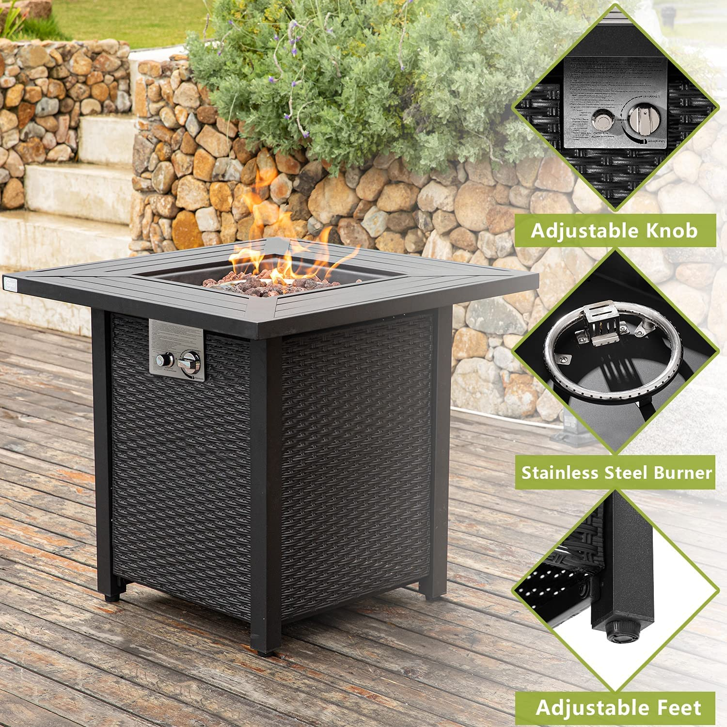 28 inch Wood Burning Outdoor Garden Fire Pit Table gas heaters