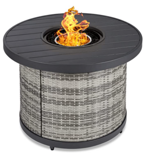 RS-U30008-1 Rattan Round Tabletop Outdoor Gas Furnace Propane Fire Pit table for gaeden patio bioethanol fireplace indoor