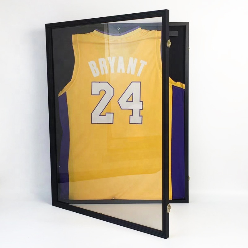 New Classic Custom Baseball Basketball Wood Jersey Frame Display Case Frame Lockable Sports Jersey Frame