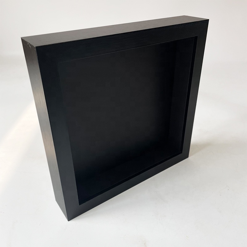 Wholesales customized sizes 10x10 8x8 6x6 inner depth 3cm 5cm LED light shadow box frame Lightening display box