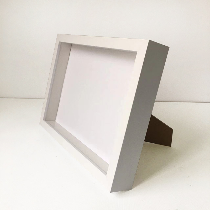 Bulk Free samples Standing Cheap Custom Wholesale 3D Picture Frame Wooden Shadow Box A4 size inner deep 3cm