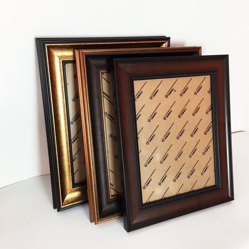 Eco-Friendly Polystyrene Ornate Antique Photo Frame Black Golden Luxurious PS Photo Frames