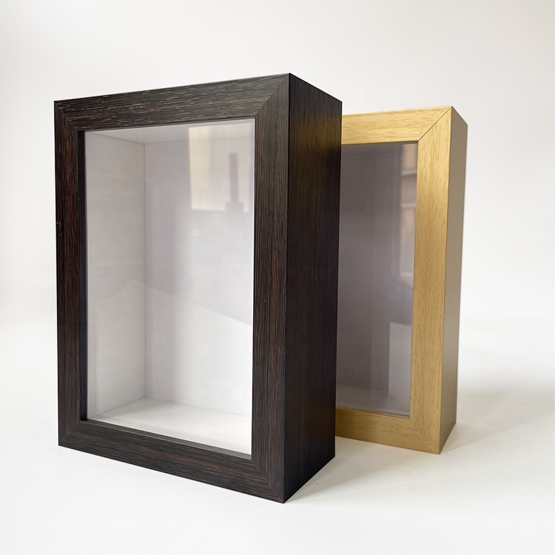 Good sales 5x7'' 6x8'' 8x10'' 10x12'' A4 A3 rectangular square shadow box all black color wood color shadow box frame