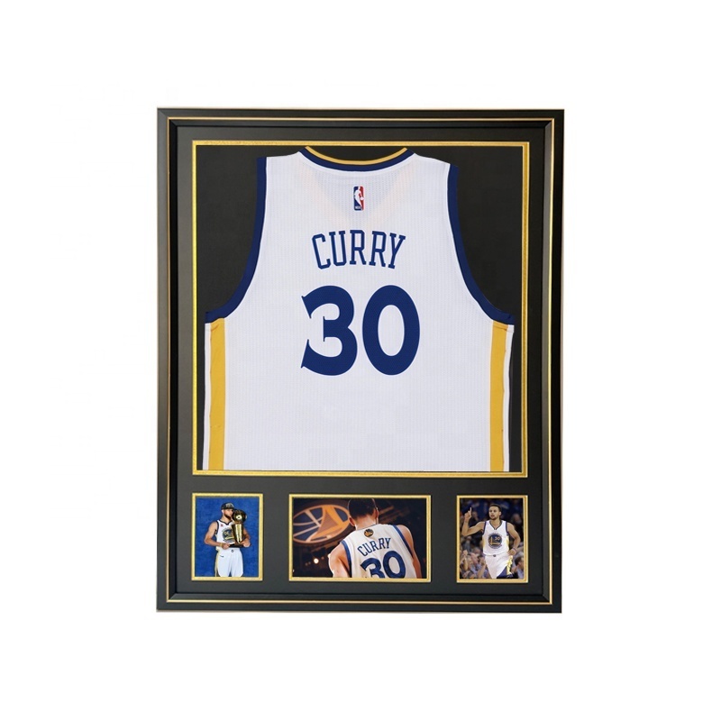 Customized Black Wall Hanger PS Material Sport Jersey Frame For Baseball Basketball Football