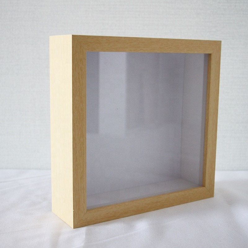 factory wholesale free sample 2 inch deep shadow box frames with LED real glass 12 by 12 white shadow box frames