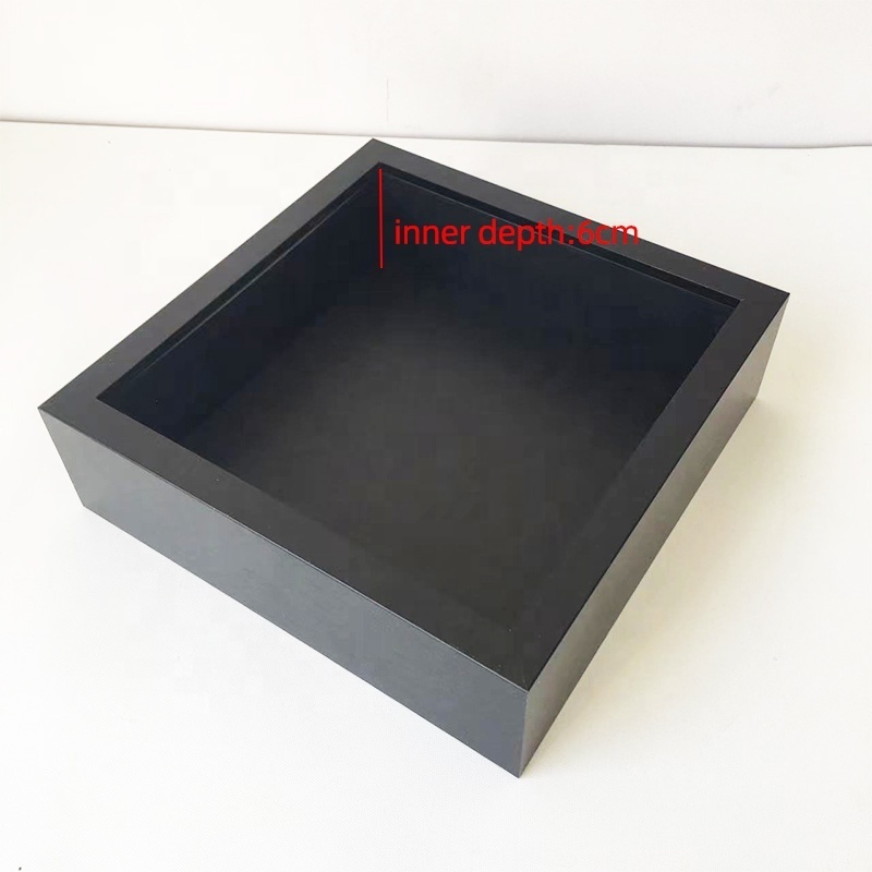 Wholesale Black Wood Memorabilia Shadow Box black 8x8 9x9 10x10 inch black shadow box frame