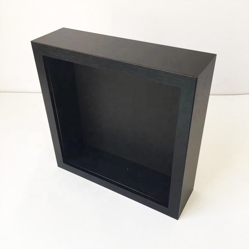 Wholesale Black Wood Memorabilia Shadow Box black 8x8 9x9 10x10 inch black shadow box frame