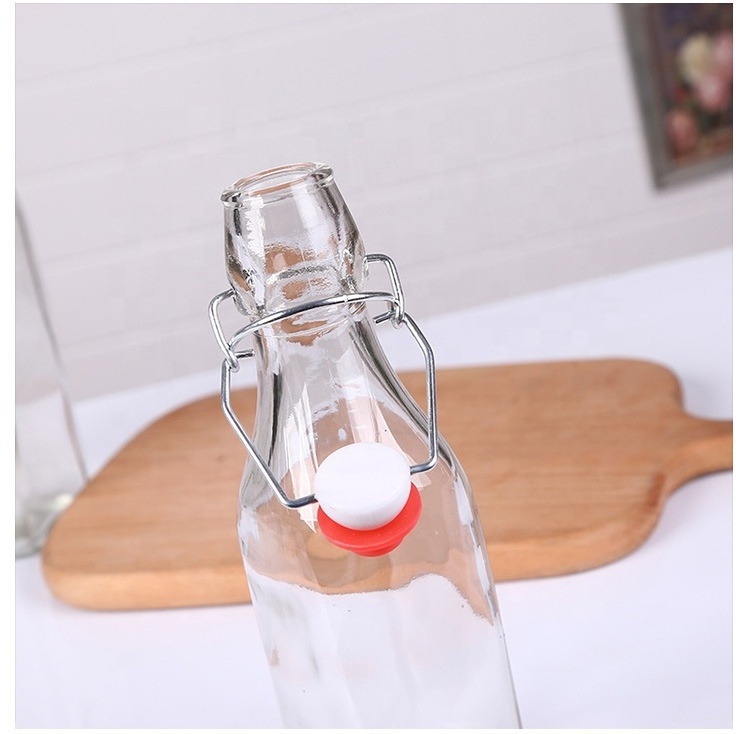 Flip Top Glass Bottle 1000ml 6pieces/sets Swing Brewing with Stopper for Beverages Oil Vinegar Kombucha Beer Water Soda