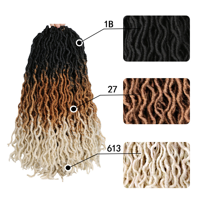 High Quality Gypsy Locs Crochet Braids Pre Looped Dreadlocks Curly Goddess Locs Hair for Women daily use