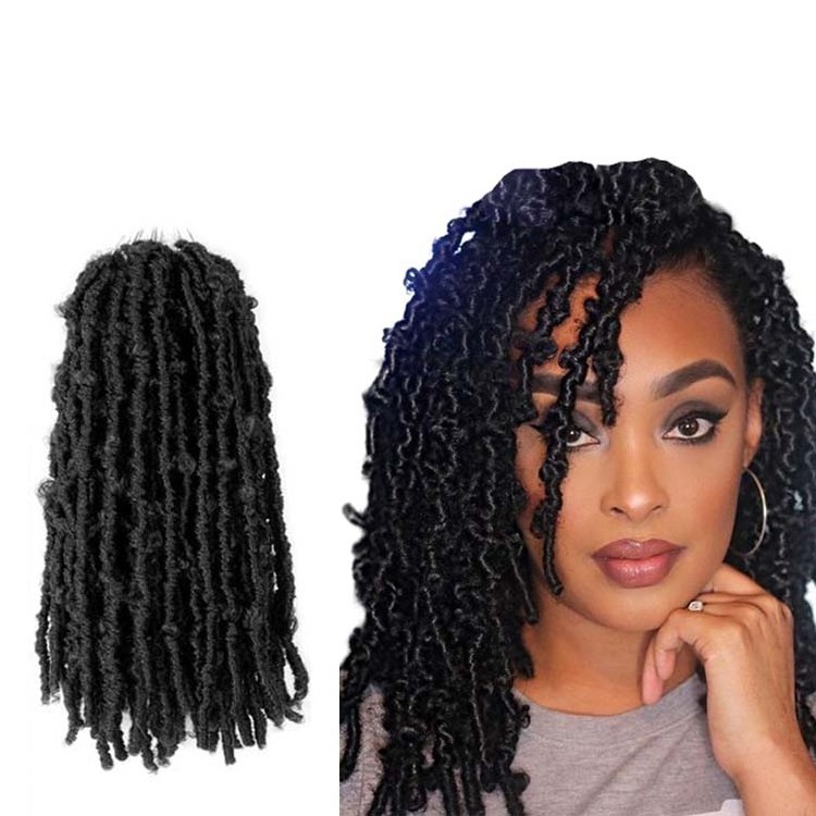 Free Sample 18'14'24'inch butterfly locs pre looped braiding hair Twist crochet synthetic hair Extension hair