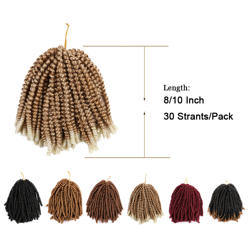 8-10 inch Synthetic Spring Twist crochet braids hair extension passion kinky Nubian spring Twist Braiding Hair