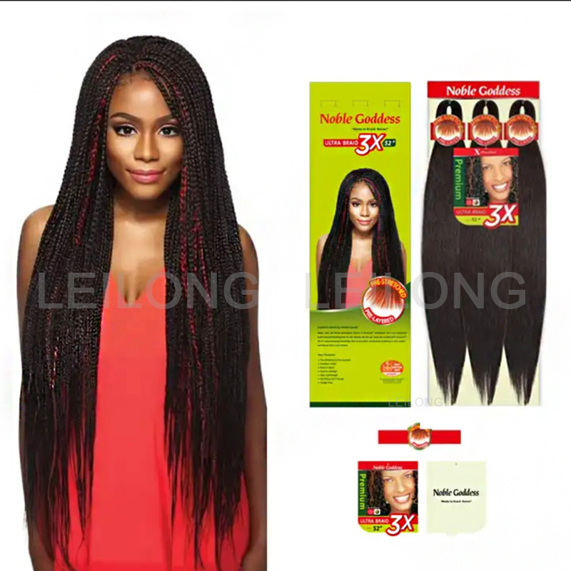 Wholesale 3X Easy Braid Braids 26inch 90g Hair Extension Yaki Strands Expression Synthetic Pre Stretched Yaki Braiding Hair