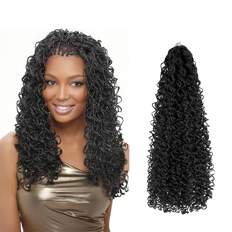 Hot selling 20inch long thin zizi braid 3S Curly Box Braids Synthetic Twisted ZIZI Braiding hair