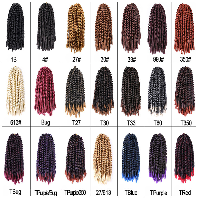 8-10 inch Synthetic Spring Twist crochet braids hair extension passion kinky Nubian spring Twist Braiding Hair