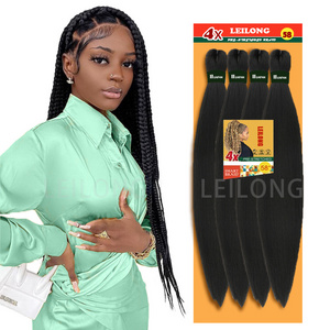 4X Synthetic Extensions Crochet Afro Hair Expression Ombre Braids Braid Pre Stretched Braiding Hair For Women