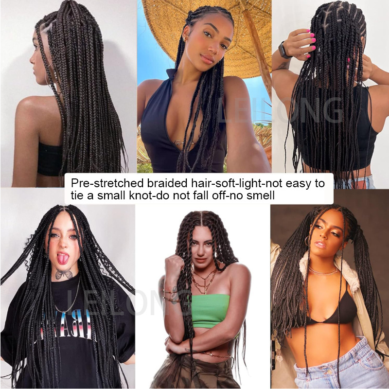 4X Synthetic Extensions Crochet Afro Hair Expression Ombre Braids Braid Pre Stretched Braiding Hair For Women