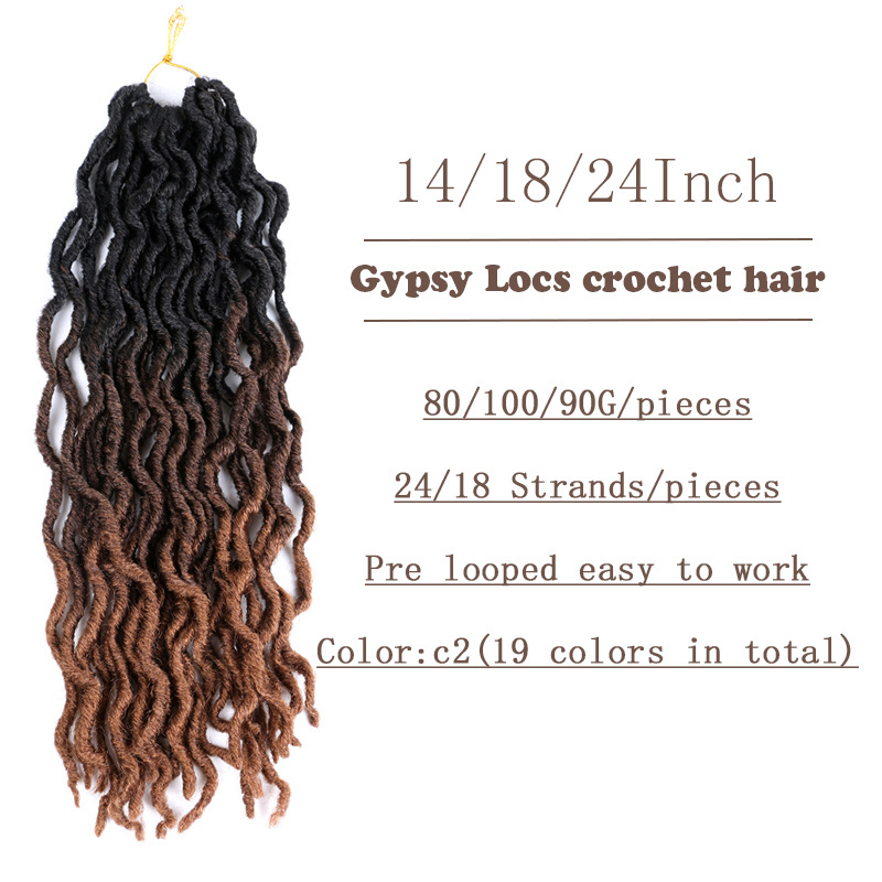 High Quality Gypsy Locs Crochet Braids Pre Looped Dreadlocks Curly Goddess Locs Hair for Women daily use