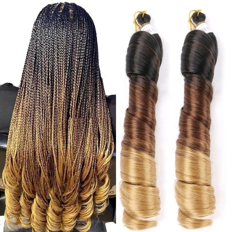 150g 14inch 18inch 24inch Display Loose Wave French Curls Pony Silky Spiral Curl Synthetic Hair Extension Curly Braiding Hair