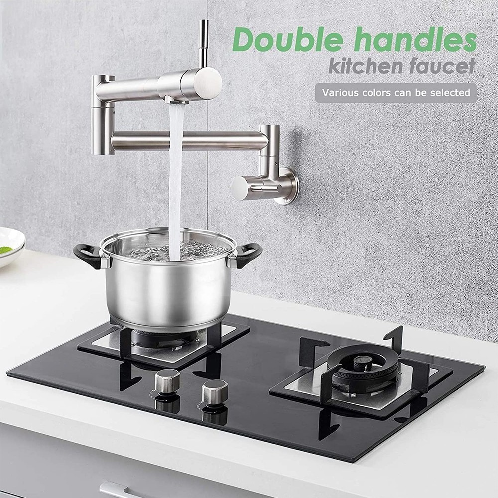 Folding Kitchen Faucet Wall Mounted Faucet or Sanitary Ware or Kitchen Sink Faucets with Pull Out Spout