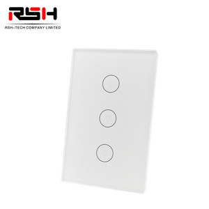 3 Gang Wireless Touch Switch 220v Wall Light Switch US Standard Wireless Smart Home Switch