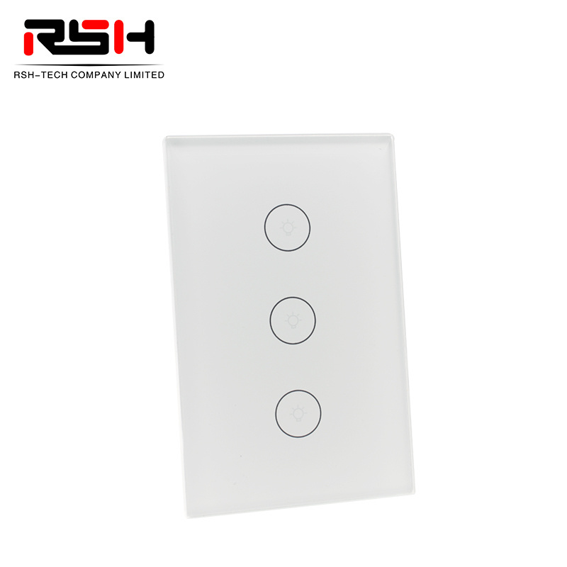 3 Gang Wireless Touch Switch 220v Wall Light Switch US Standard Wireless Smart Home Switch