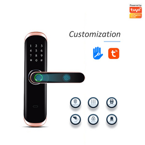 RSH Fingerprint Lock WiFi Touch Screen IC Card digital handle lock With Mechanical Key For Tuya Hotels Security smart door Lock