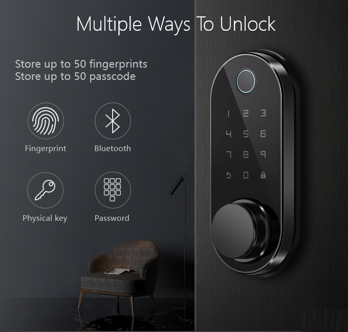 RSH Factory direct sales Electronic Keyless Digital Deadbolt Door Lock Ble Ttlock App Smart Home Door Lock Wifi Tuya App