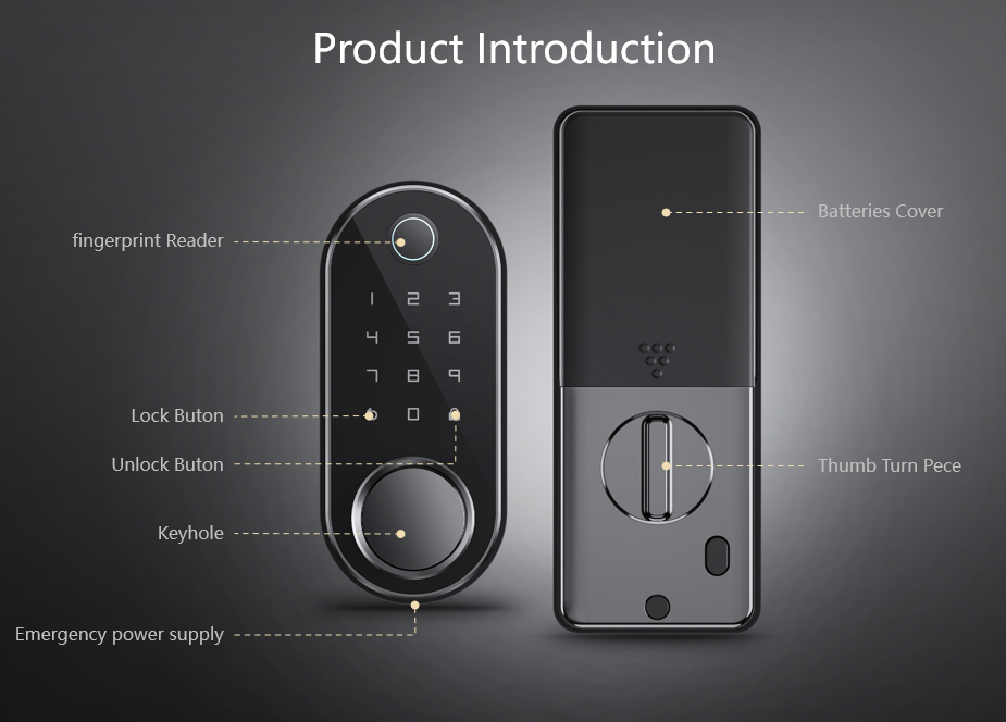 RSH Factory direct sales Electronic Keyless Digital Deadbolt Door Lock Ble Ttlock App Smart Home Door Lock Wifi Tuya App