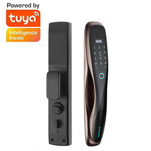 TUYA WiFi Smart Door Lock Camera Password Electronic Locks APP Remote Control Unlock Automatic Fingerprint Smart Door Lock