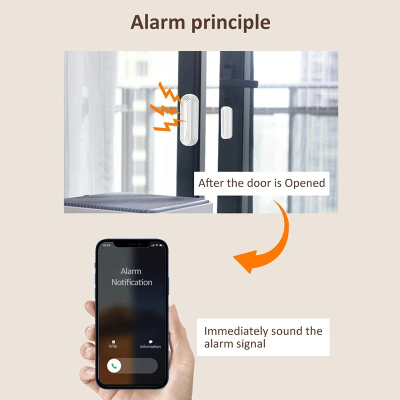 Tuya Window Open Closed Detectors Automatic Alarm Smart WiFi Door Sensor with Alexa Google Home Smartlife