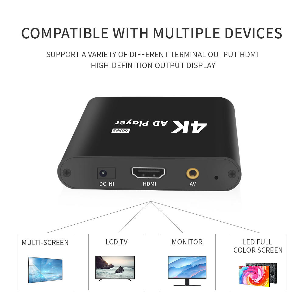 Full Hd Media Player Tv Box Auto Pay Loop Resume Function 4K 60fps for Gaming Multimedia Player