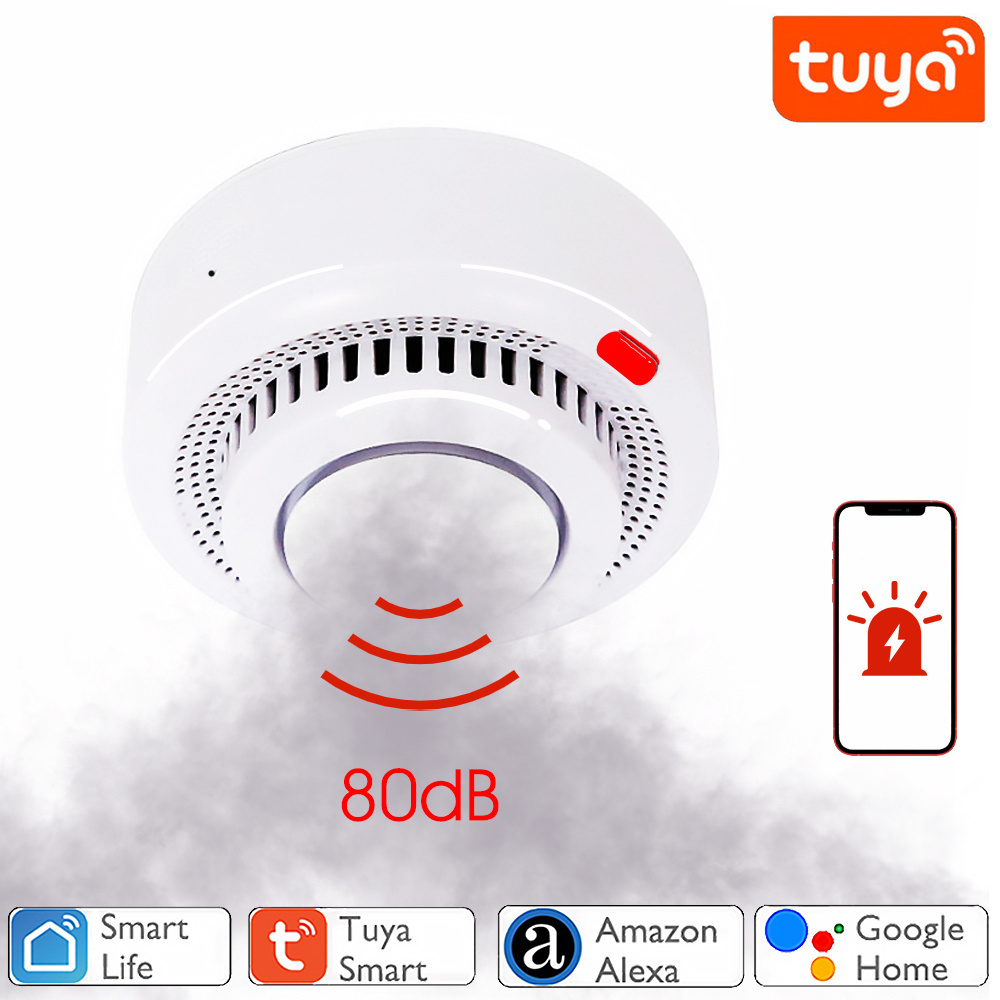 Tuya Smoke Sensor Wi-Fi Smoke Sensor Detector Fire Sensor Detector system for Home Security System