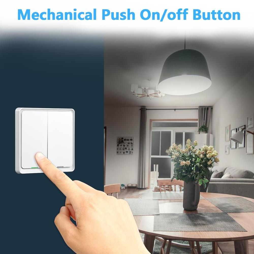 RSH Tuya Zigbee Smart Switch 1/2/3 Gangs Light Switch Wireless On Off Wall Push Button Switch Panel