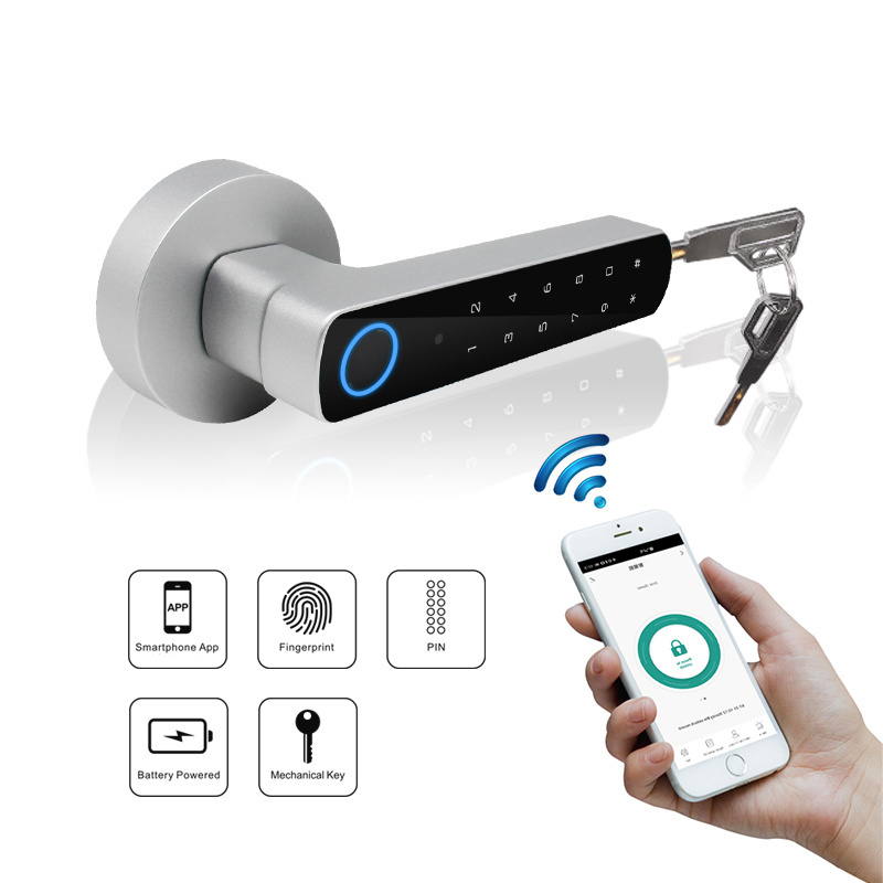 Used in hotels, apartments, renting rooms and at home Wifi tuya 3 in 1 keyless entry smart door lock fingerprint smart door lock