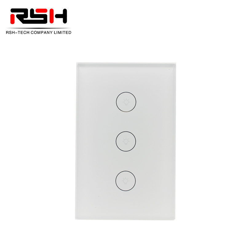 3 Gang Wireless Touch Switch 220v Wall Light Switch US Standard Wireless Smart Home Switch